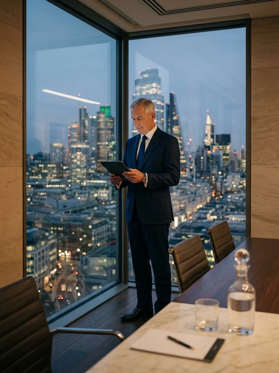Financial services and investment firm executive advisory meeting